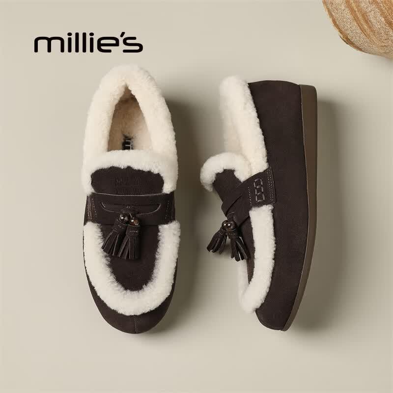 Millies Women s Warm Suede Fleece-Lined Loafers 38