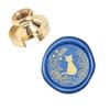 DIY Scrapbook, Brass Wax Seal Stamp, Cat Shape, Black, 25mm