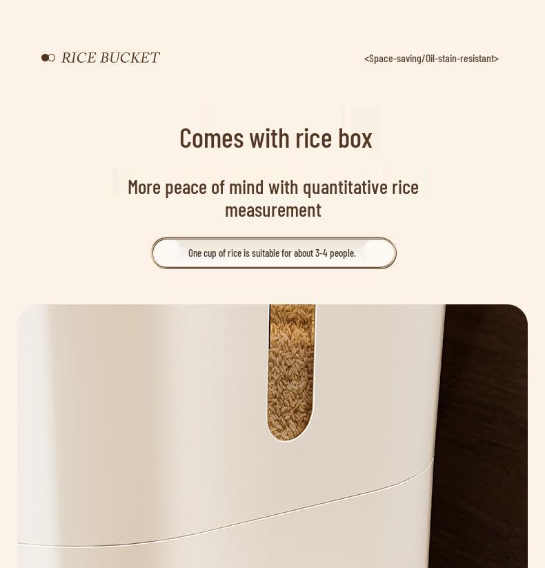 2025 Model Airtight Rice Storage Container: Moisture & Insect-Proof, Flour Barrel, Home Use