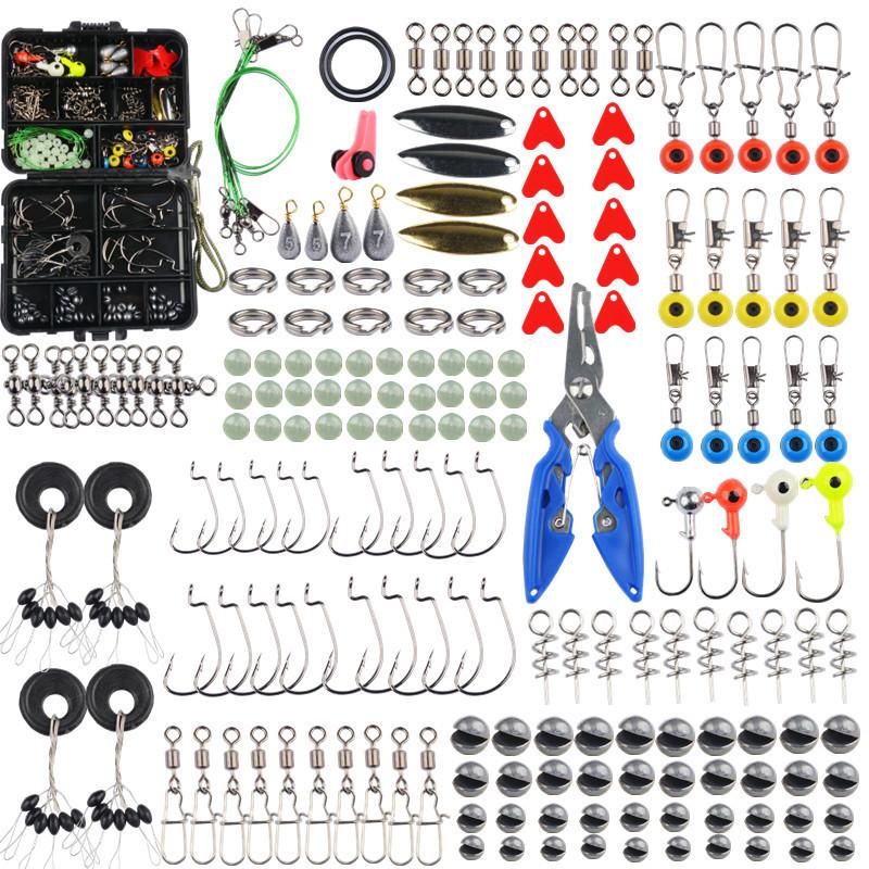 188 Piece Fishing Tackle Kit With Swivels Hooks For Saltwater Anglers