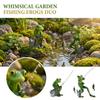 Resin Fishing Figurine for Garden Yard Home Decoration - Cute Animal Sculpture Outdoor Decor