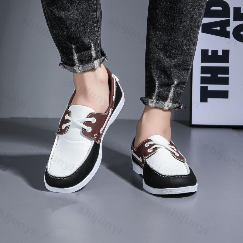 Fashion Men's Retro Fashion Color Blocked Design Casual Single Shoes 2025 Spring New Shallow Mouth Breathable Comfortable Flat Sneakers