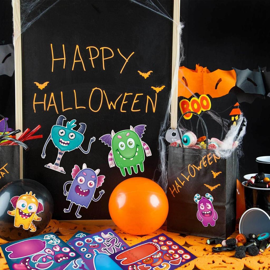 Cute Halloween Monsters Interactive Puzzle And Diy Stickers For Kids And Parents