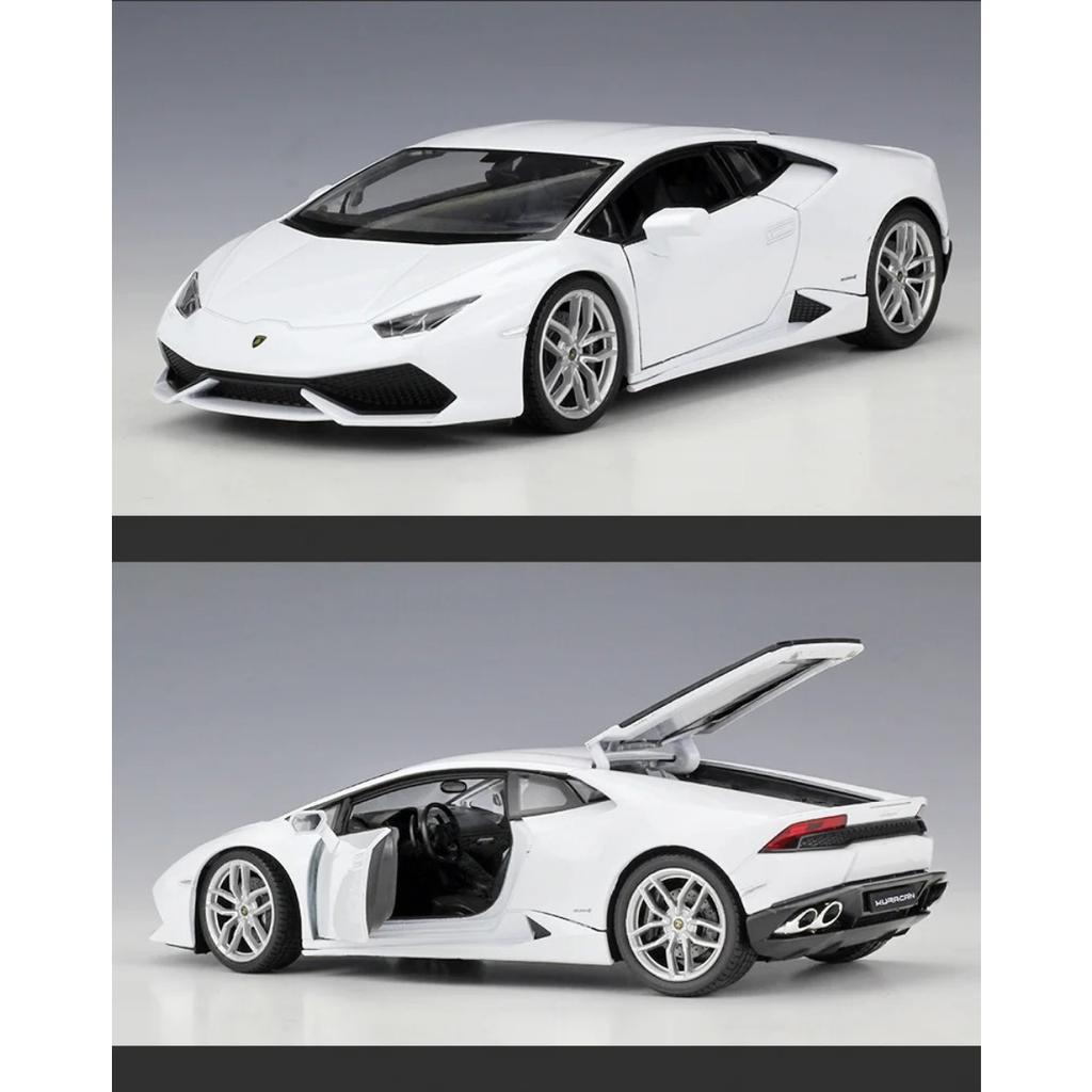 Welly 1/24 Lamborghini Huracan LP610-4 Alloy Racing Car Model Diecast Metal Sports Car Model Simulation Collection Kids Toy Gift