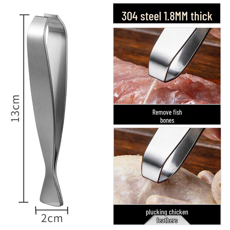 Stainless Steel Kitchen Tweezers for Removing Chicken Feathers, Fish Bones, and Duck Feathers