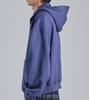 Button Seoul Two-Way Minimal High-Neck Cotton Zip-Up Hoodie (Navy)