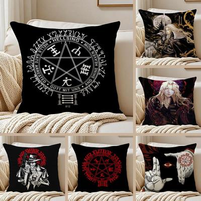 Anime C-Castlevania Cushion Cover Silky Short Plush Double-Sided Printed Pillow Case for Sofa All Seasons Home Decor Gift