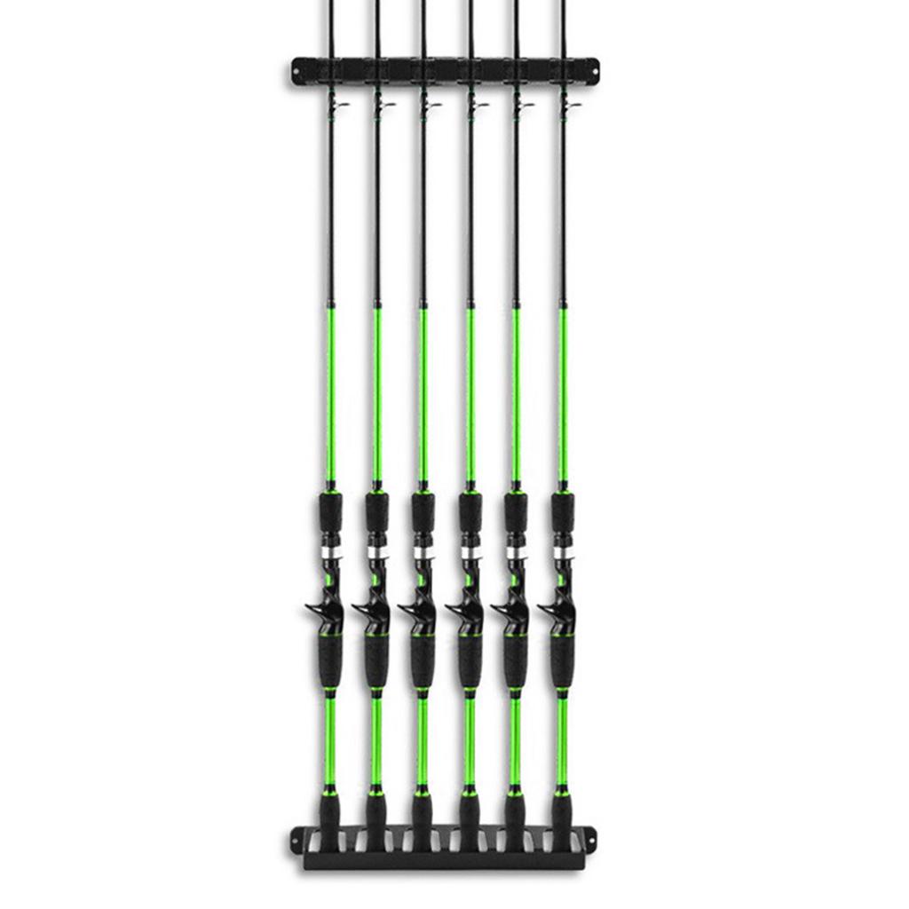 Fishing Poles Holder Wall Mounted Vertical Fishing Rod Holders, Fishing Rod Rack for Garage Rod Rack Holds Up to 6 Rods
