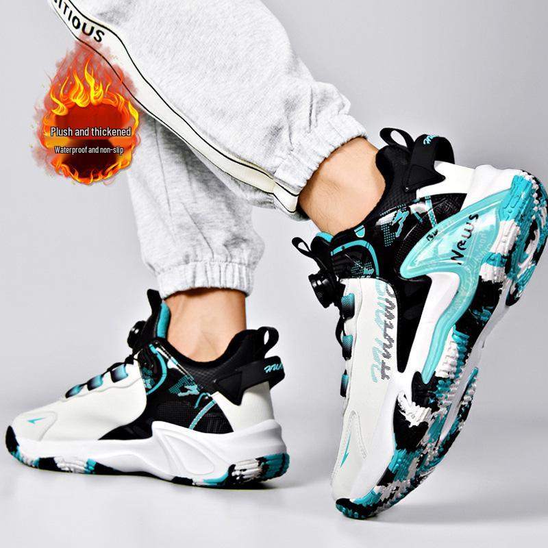 

Подростковые водонепроницаемые кожаные баскетбольные кроссовки с флисовой подкладкой 39