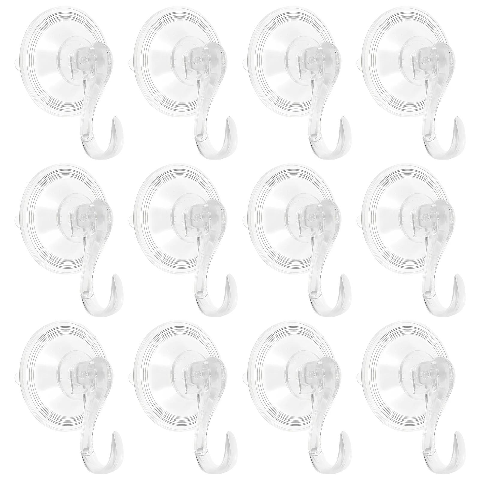

12Pcs Wreath Suction Cup Hook Clear Strong Vacuum Window Suction Cup Holder For Glass Window Wall Hook Hanger Kitchen Bathroom