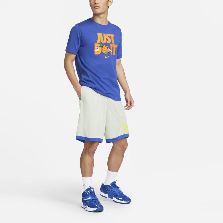 Nike T Shirts Men's Blue Crew Neck Moderate Straight Fit DV1213-480