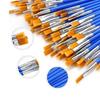 10Pcs Painting Brushes Set Art Round Flat Hair Nylon Hair Paint Brush for Oil Acrylic Watercolor Kids/Artists/Beginners/Students