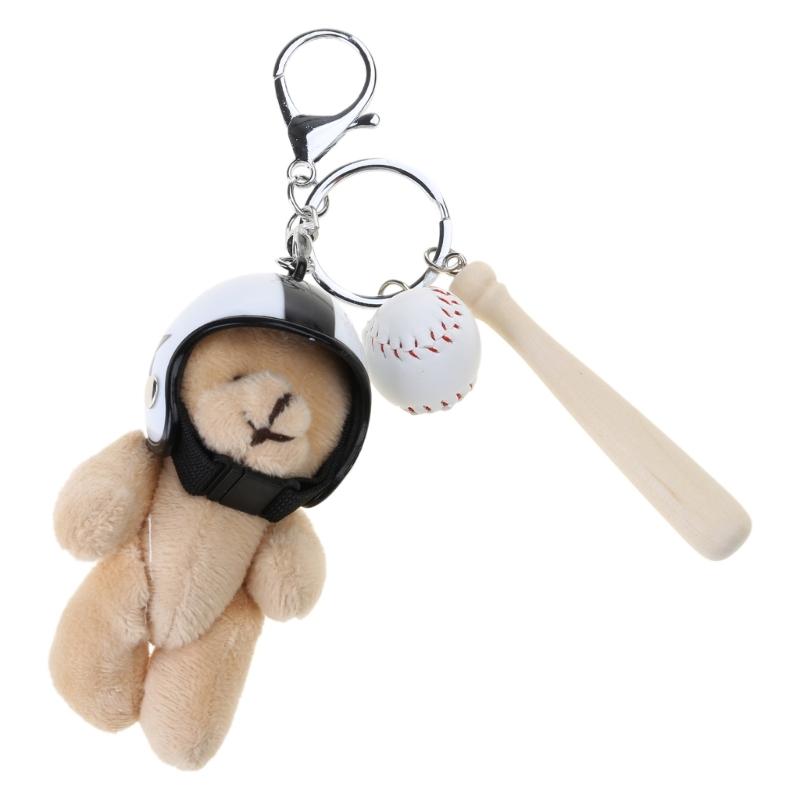 

Брелок в виде плюшевого медведя со шлемами, модная сумка, декоративная подвеска, креативная мягкая игрушка-подвеска для рюкзаков 1