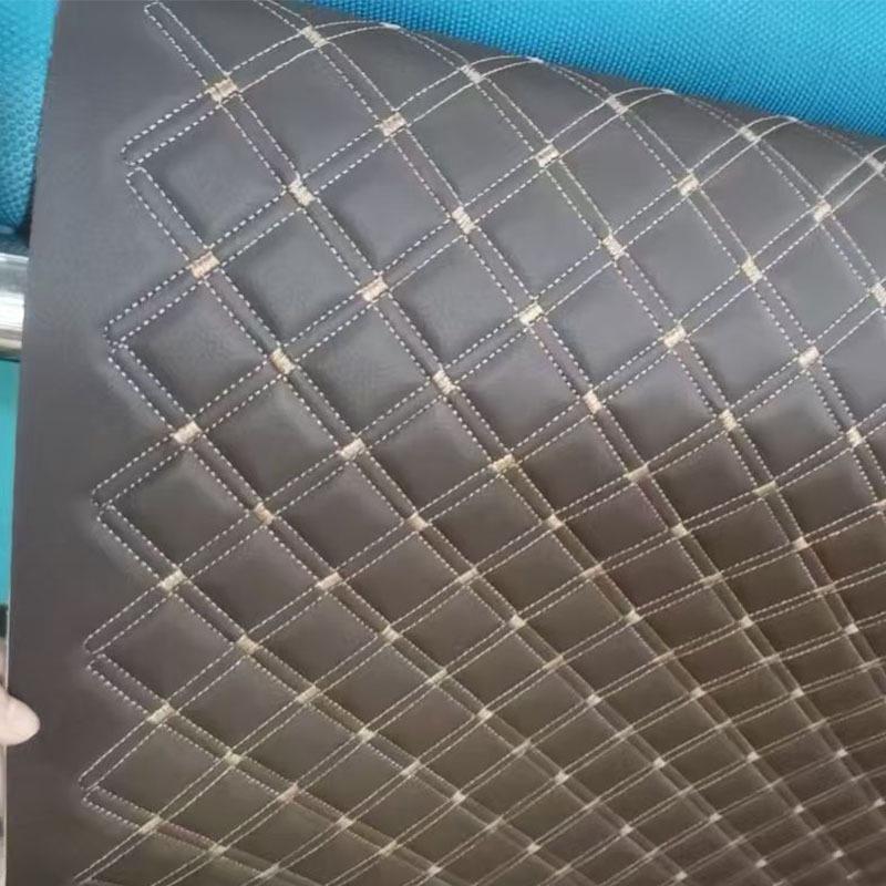 Diamond Pattern Quilted Leather Car Seat Cover & Mat