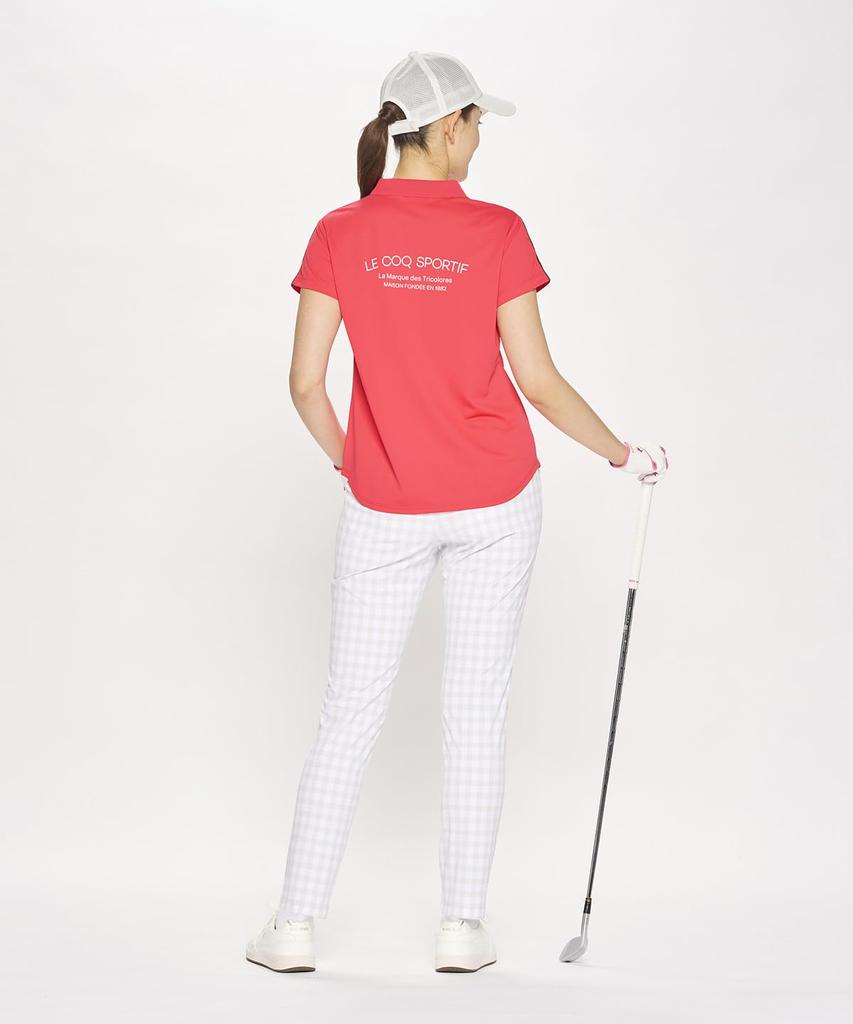 Le Coq Sportif Golf LG5SLP50L GY00 Cropped Gingham Check Golf Stylish Women's (Gray) Pants, Stretch, Breathable,