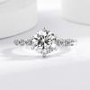 2 Carat Heart Cut Cubic Zirconia Adjustable Open Ring 8 Hearts 8 Arrows 925 Silver Plated Wedding Ring for Women Engagement