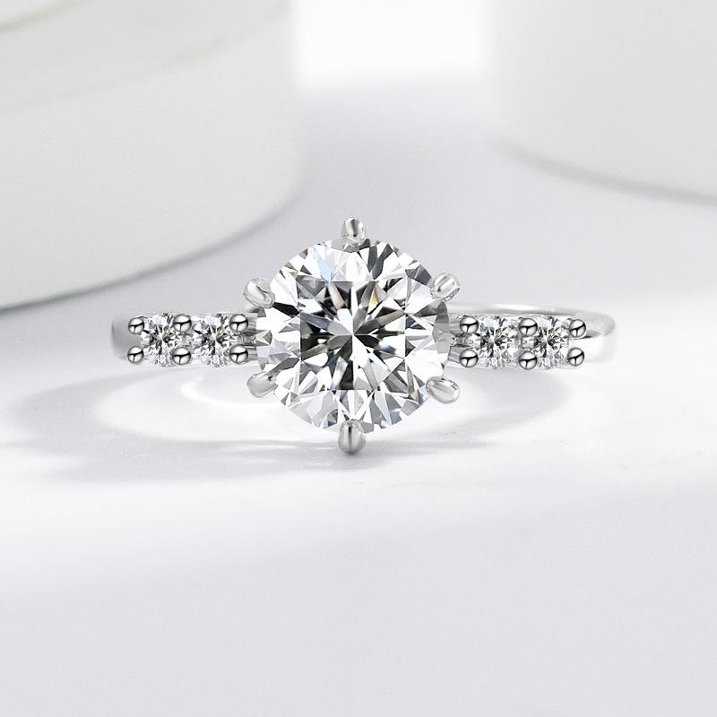 2 Carat Heart Cut Cubic Zirconia Adjustable Open Ring 8 Hearts 8 Arrows 925 Silver Plated Wedding Ring for Women Engagement