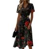 Short sleeve dress for women V neck floral dress for women maxi dresses for women spring dresses for women sundresses for women