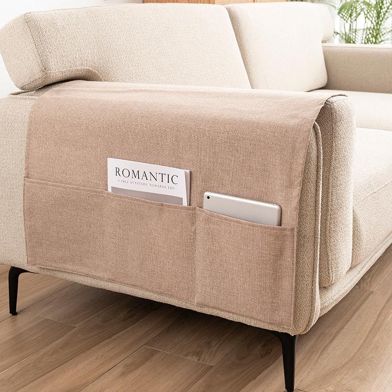 Modern Minimalist Cotton and Linen Sofa Armrest Towel Four Season Universal Sofa Cover Side Pocket Storage Dust Cover Remote Control Books