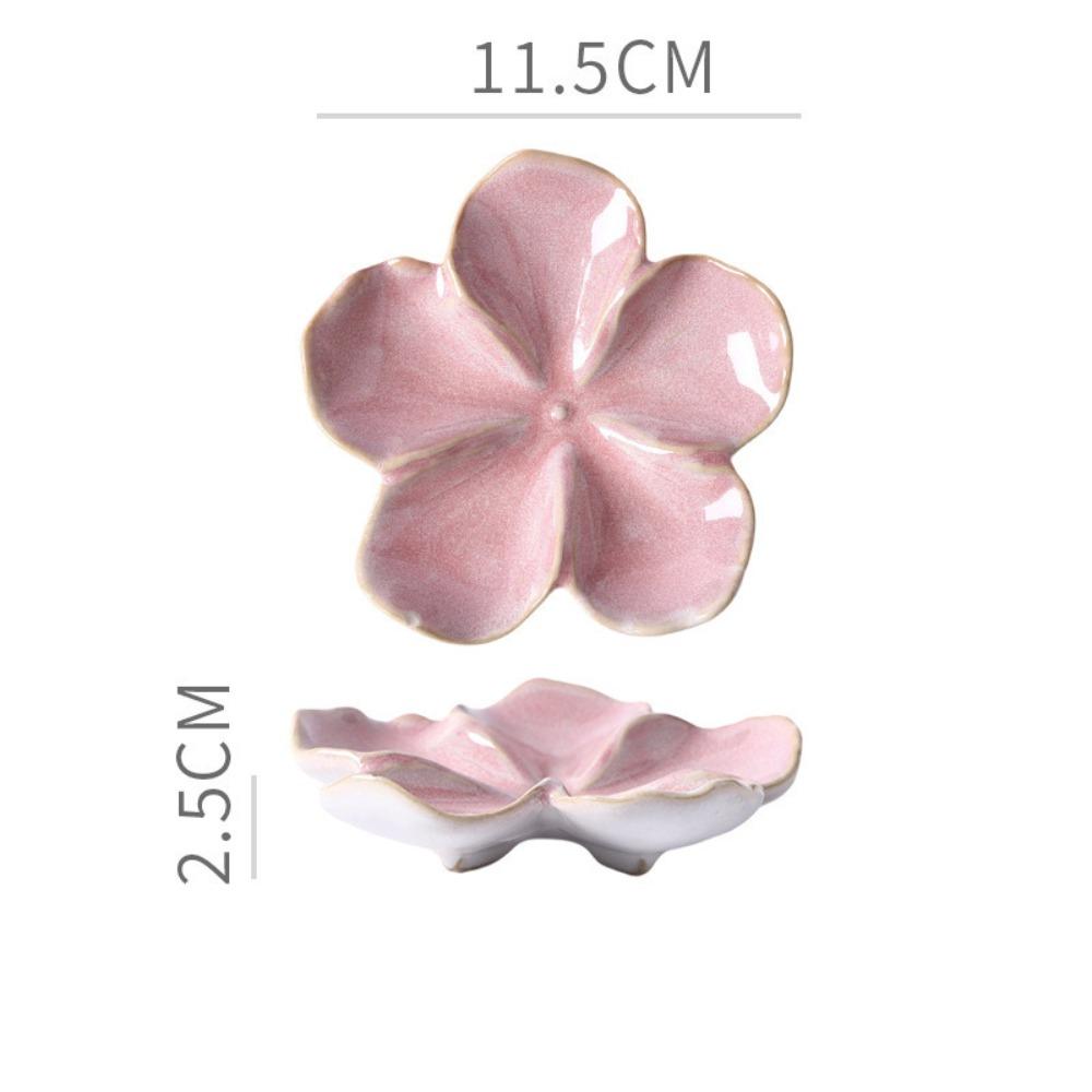 Retro Multi-color Ceramic Craft Dish Creative Decorative Flower Shaped Small Dish Dipping Sauce Dish Gifts