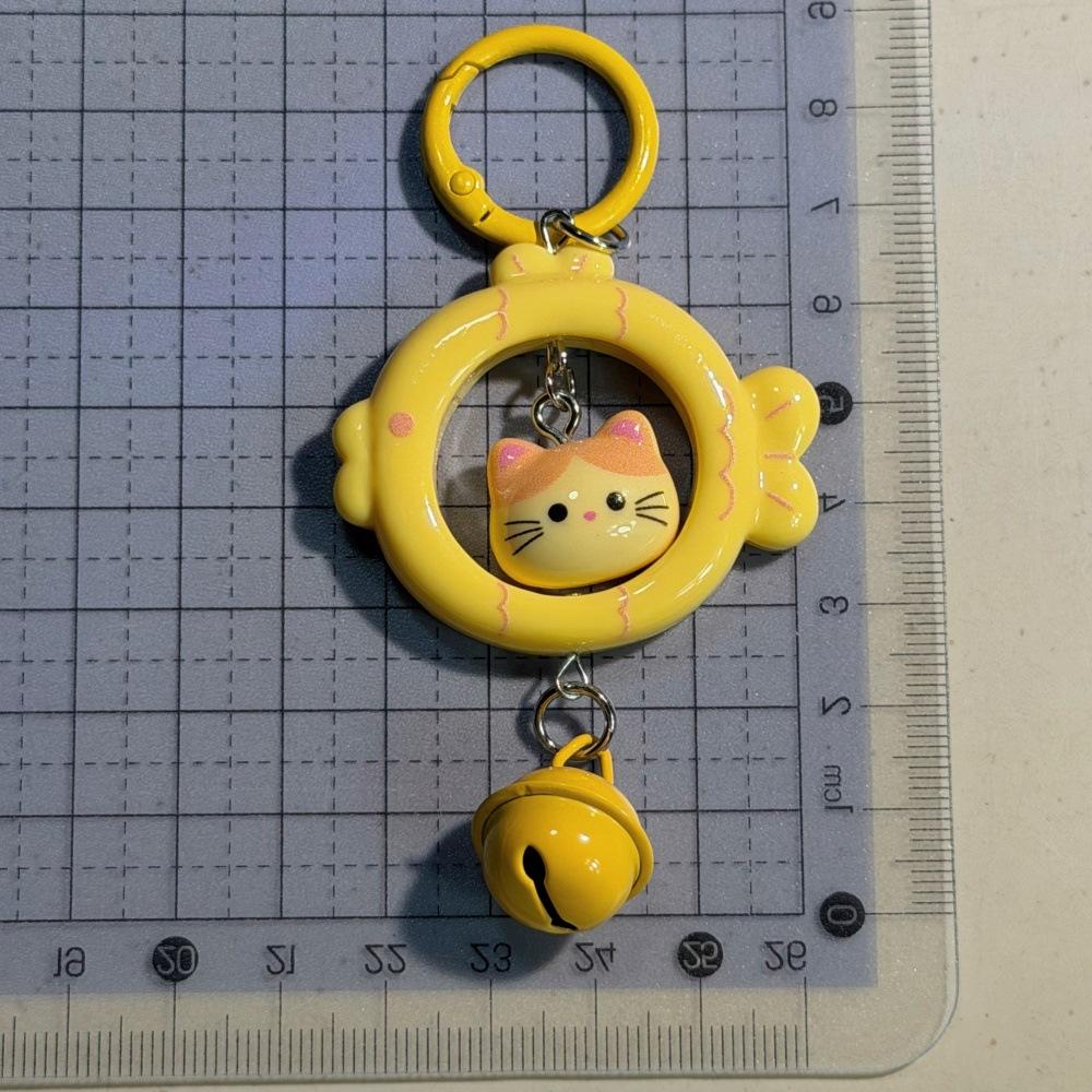 Cat Cat Fish Key Ring Color Three-dimensional Bell Pendant Original Cute Girlfriends Couple Gift Bag Accessories