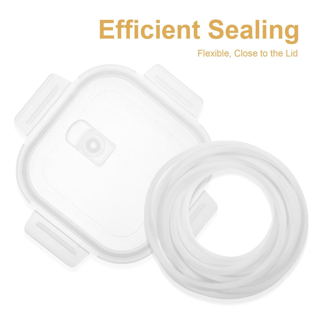 16Ft Silicone Seal for Lunch Box Lid Food Container Bento Box Glass Meal Prep Containers Leak Proof Cuttable Elastic Reusable