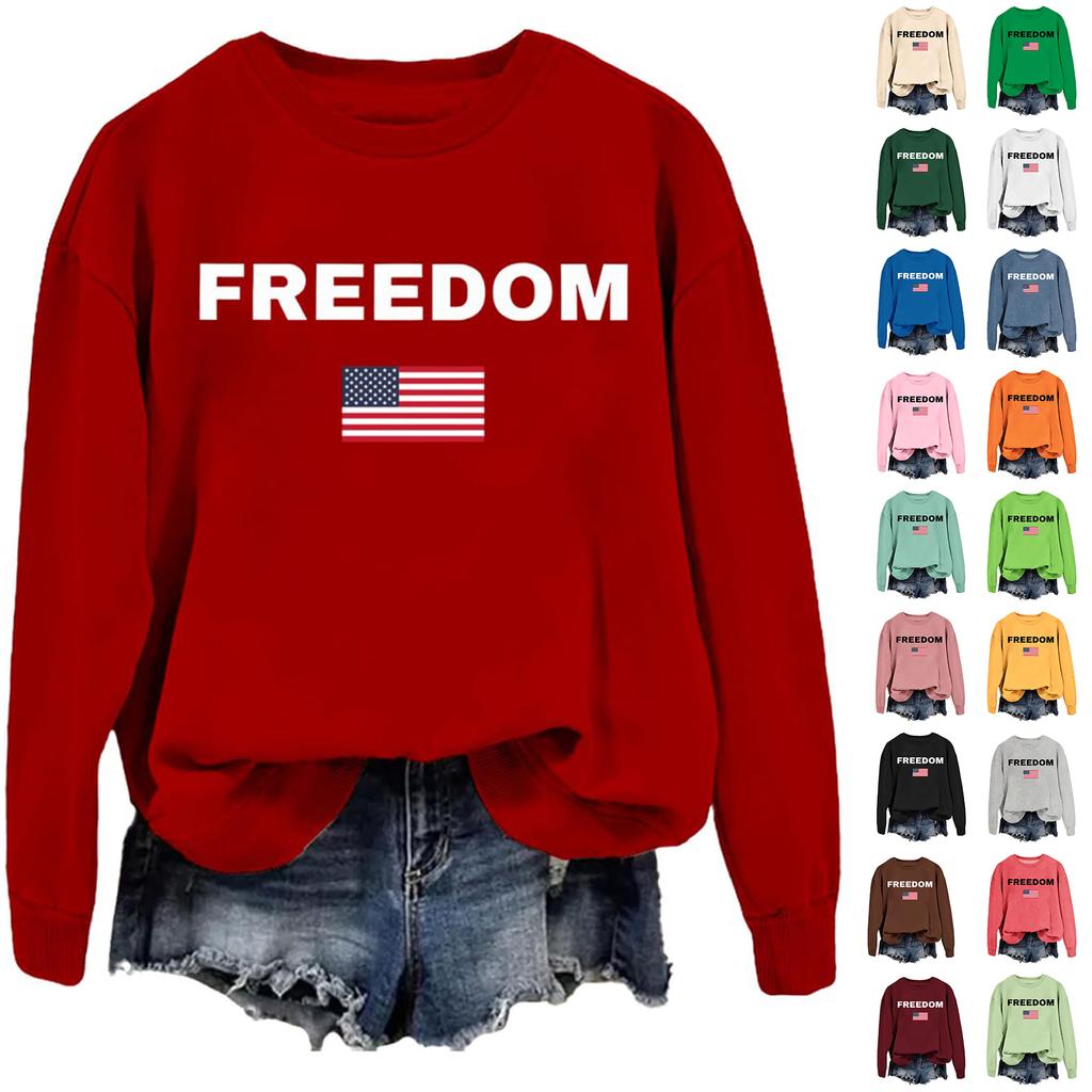 Women's Fashionable Casual Round Neck Loose Printed Long Sleeved Sweatshirt