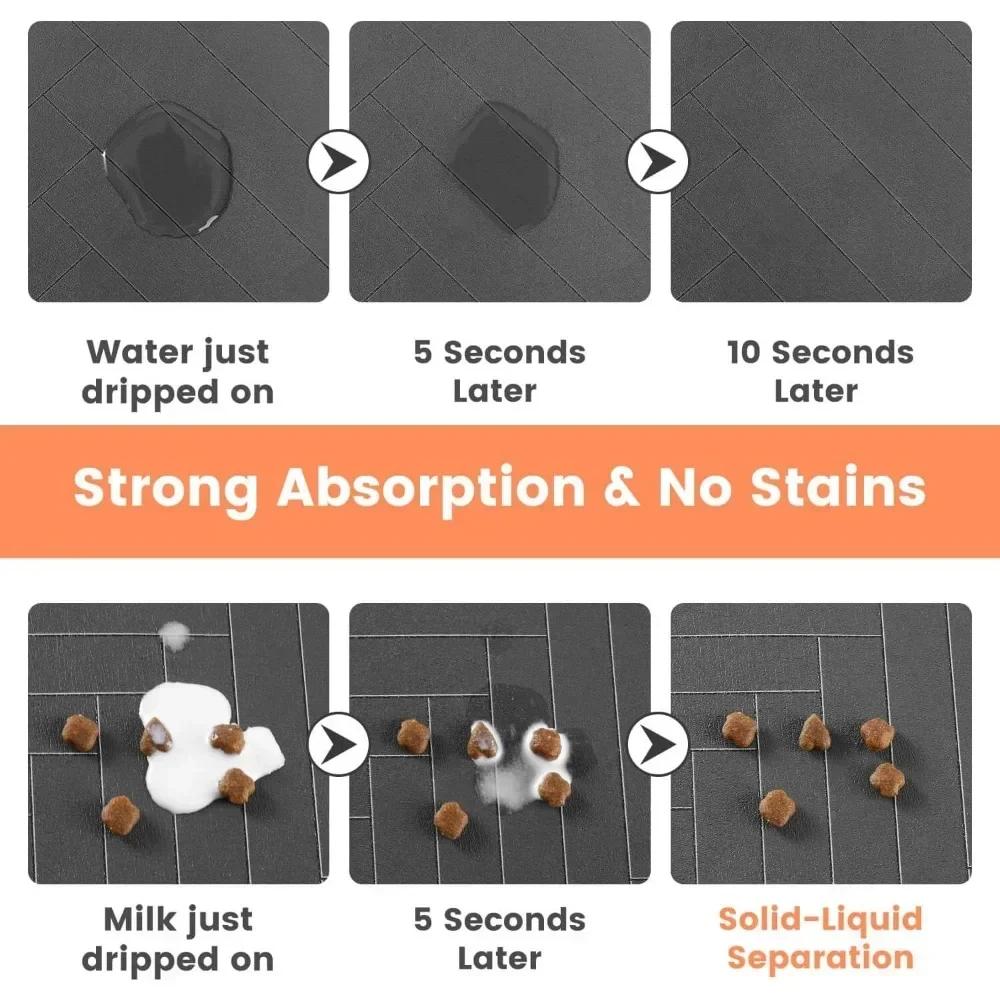Pet Feeding Dropshipping Pet Placemat for Food and Water Bowl with Waterproof Rubber Backing Quick Dry Water Mat for Dog Cat