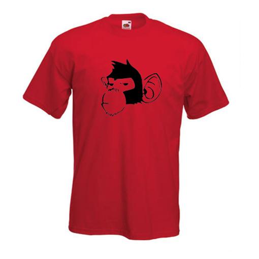 Thick skinned chimpanzee pattern printed T-shirt Banksy City Art Template Graffiti Cool T-shirt