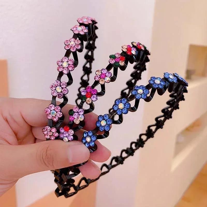 Neue Haarreifen Stirnbänder Lünette Mädchen Haaraccessoires Haarnadeln Mode Perle Rutschfest Strass Haarband Blume Frauen