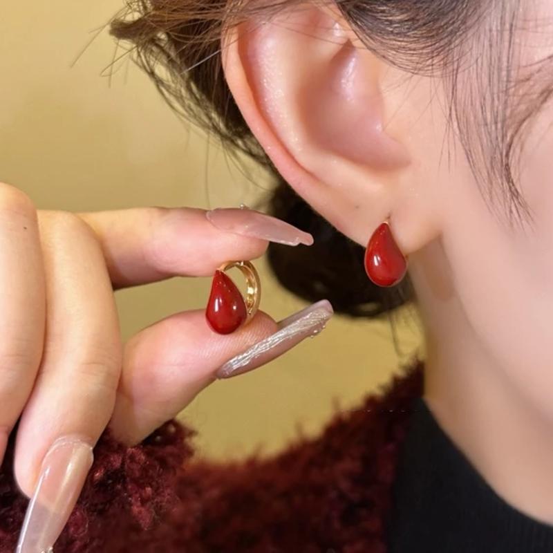 Elegant Water Drop Enamel Earrings - Versatile, Fashionable, and Lightweight