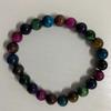 Natural Green Tigers Eye Stretch Bracelet Women Men Geometric Beaded Wristband Sweet Style Jewelry