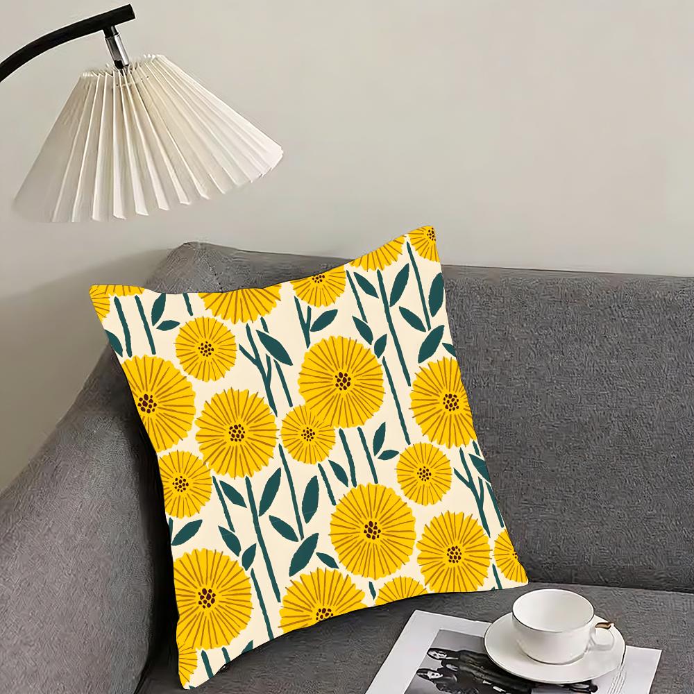Flower INS Cushion Cover Pillowcase Ultra Soft Skin Friendly Fabric Cloud Like Comfort  Concealed Zipper
