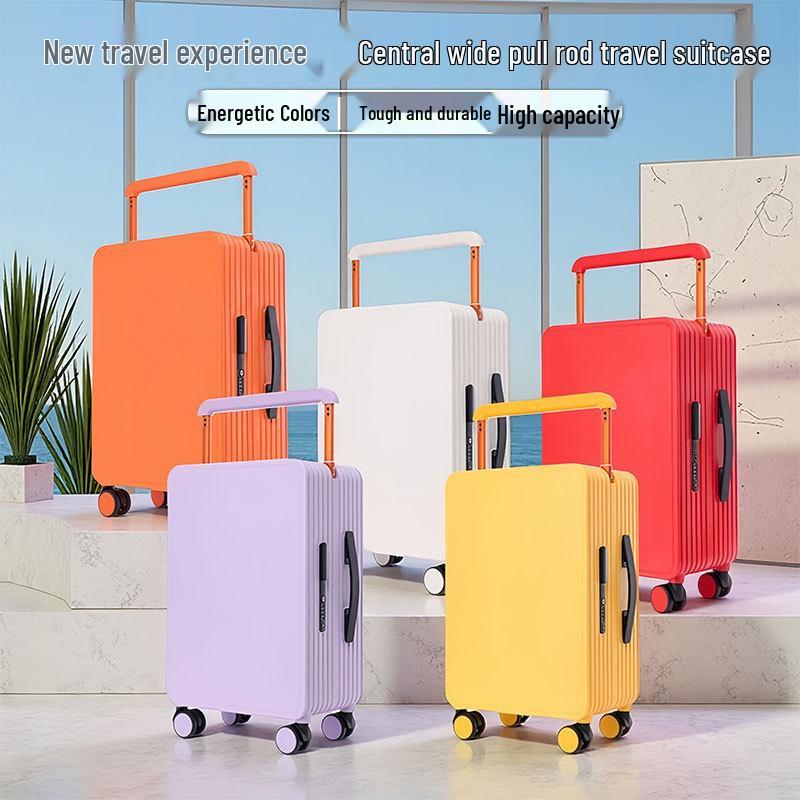 26" Wide Pull Rod Luggage: 20" Lightweight Female Carry-on Suitcase with Silent Wheels and Password Lock.