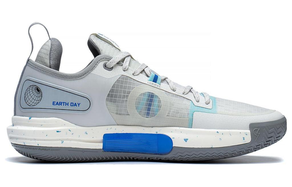 Li Ning Speed 9 Premium PRM Flat Slip Resistant Abrasion Resistant Low Top Basketball Shoes Men's Gray Blue ABAT023-3