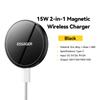 ESSAGER 2-in-1 Magnetic Wireless Charger 15W Fast Charging Slim Design with Magnetic Disc