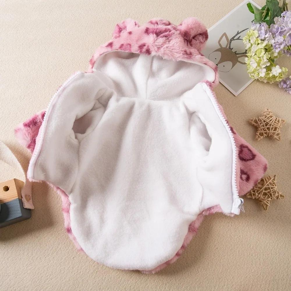 Modne Ubranka dla Psa z Panterką Pogrubiana Kurtka Płaszcz dla Psa Rasy Teddy Ciepłe Polarowe Płaszcze z Kapturem dla Zwierząt Zwierzę
