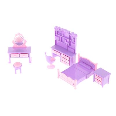 6 Adet/Takım 1:12 Bebek Evi Minyatür Masa Sandalye Tuvalet Masası Başucu Masası Yatak Mobilya Modeli Dekor Oyuncak Bebek Evi Aksesuarları