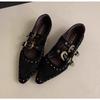 Fashion New Pointed Toe Women Mary Jane Shoes Fashion Shallow Buckle Shoes Ladies Casaul Dress Low Heel Leather Shoes Zapatos De Mujer