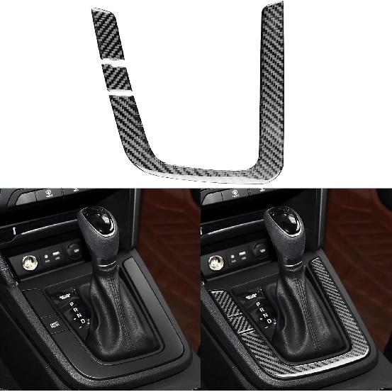 NVCNX Real Carbon Fiber Accessories for Hyundai Elantra 2017 2018 Car Thick Overlay Center Console Gear Shift Panel Button Cover Interior Trim Soft