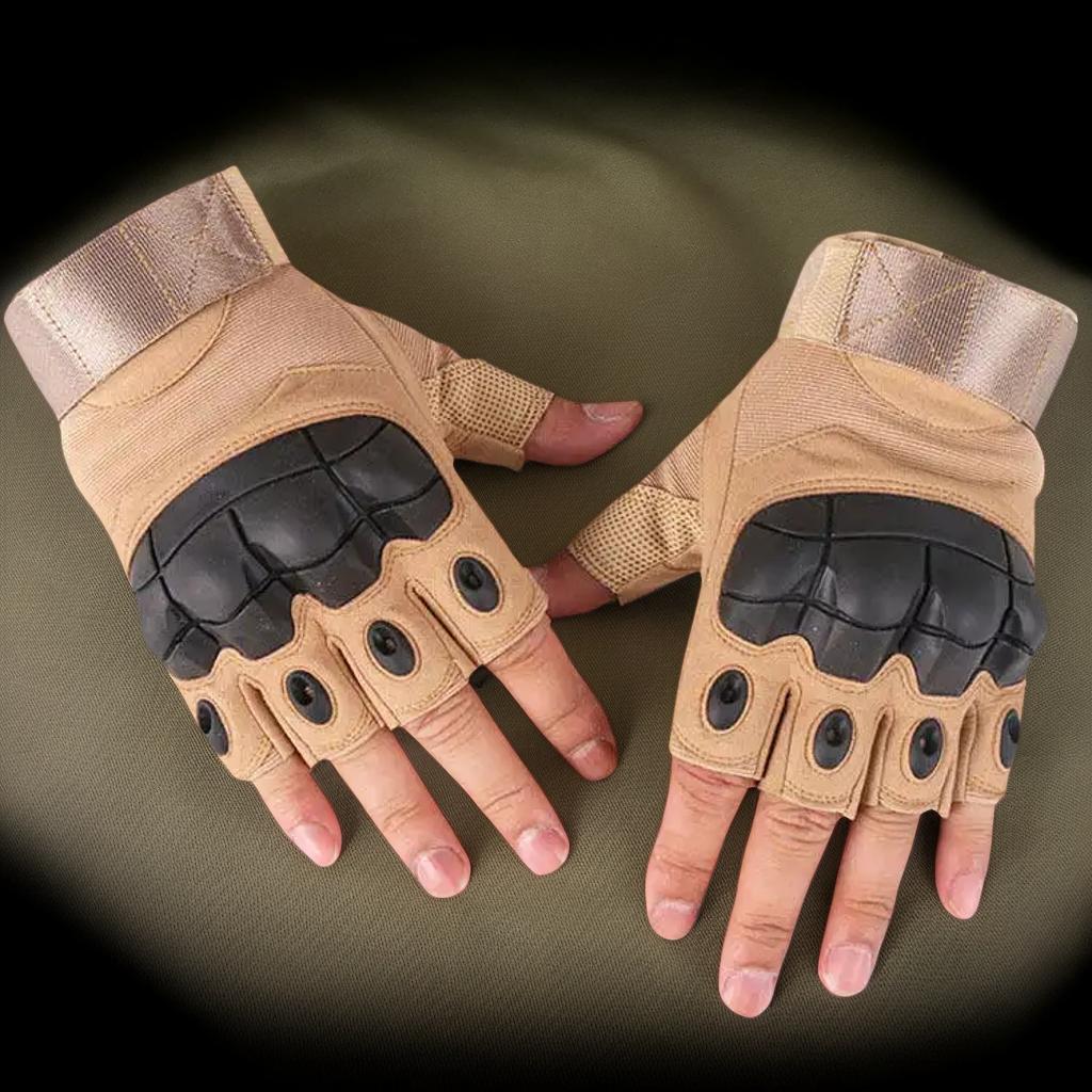 Custom Logo Fingerless Palm Padded Anti-Slip Half Finger Gloves for Motorcycle Work Paintball Men