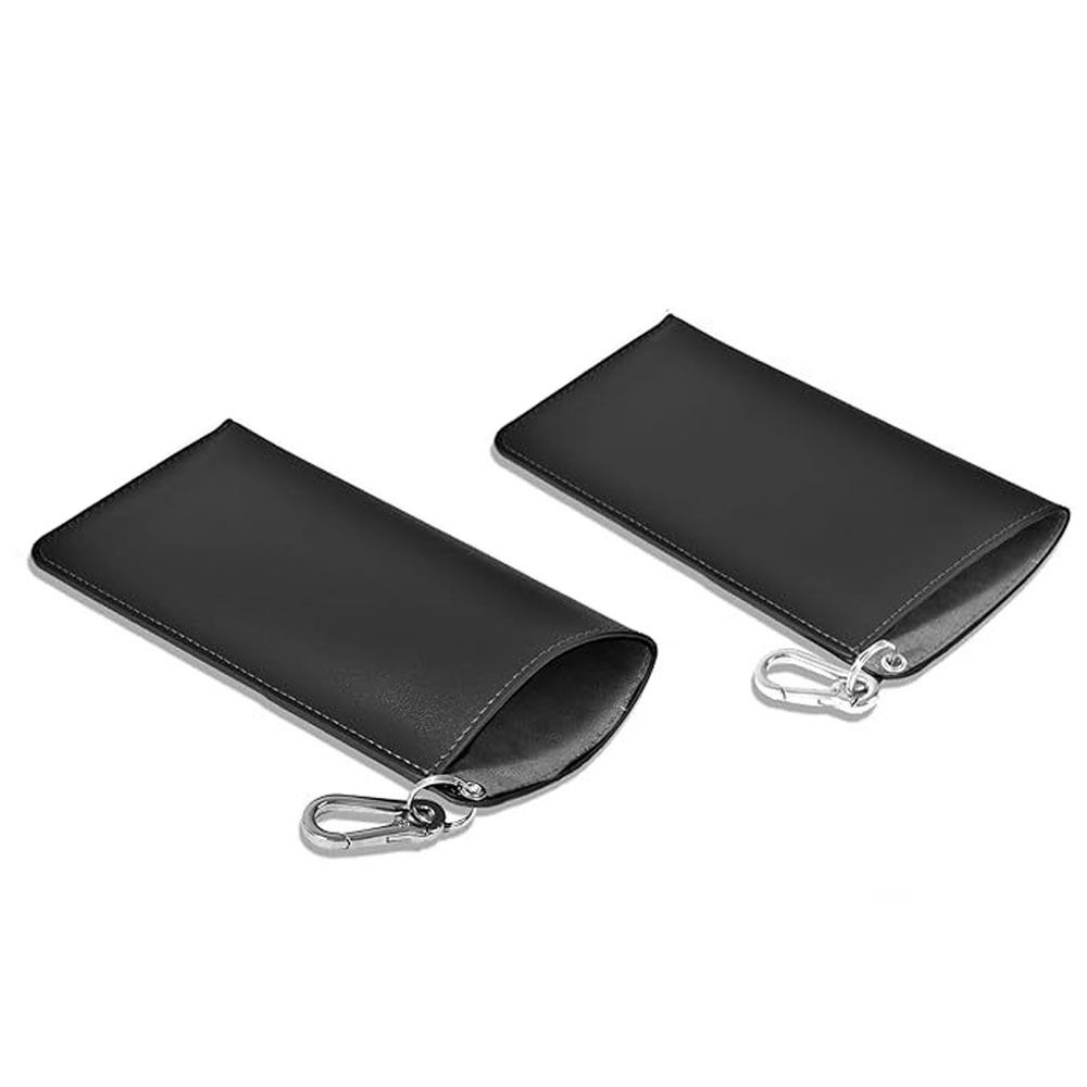 Solid Color Sunglasses Storage Bag with Keyring Hanging Sunglasses  Eyewear Accessories