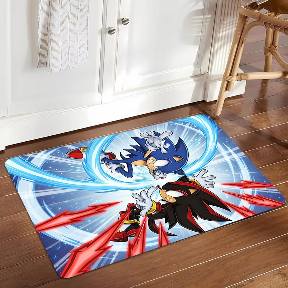 Sonic The Hedgehog Art Print Decoration,Carpet,Living Room,Bedroom, Non-slip,Square rug