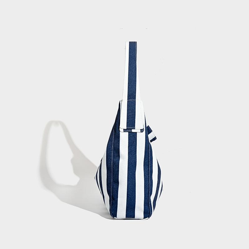 Lockere Canvas Trail Tasche Damen Gestreifte Computertasche Studenten Pendler Umhängetasche