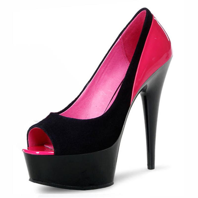 2025 Summer New High Heel Thick Sole Black Fish Mouth Sandals Thin Heel High Heel Waterproof Table