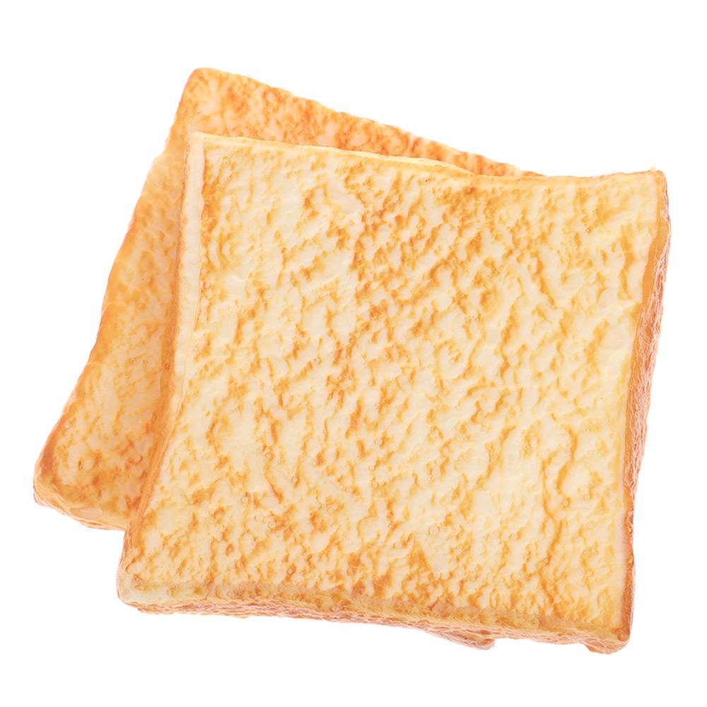 Faux Food Props PU Artificial Simulation Bread 11.5*11.5*2cm Fake Toast Slice Artificial Toast For Photography Props