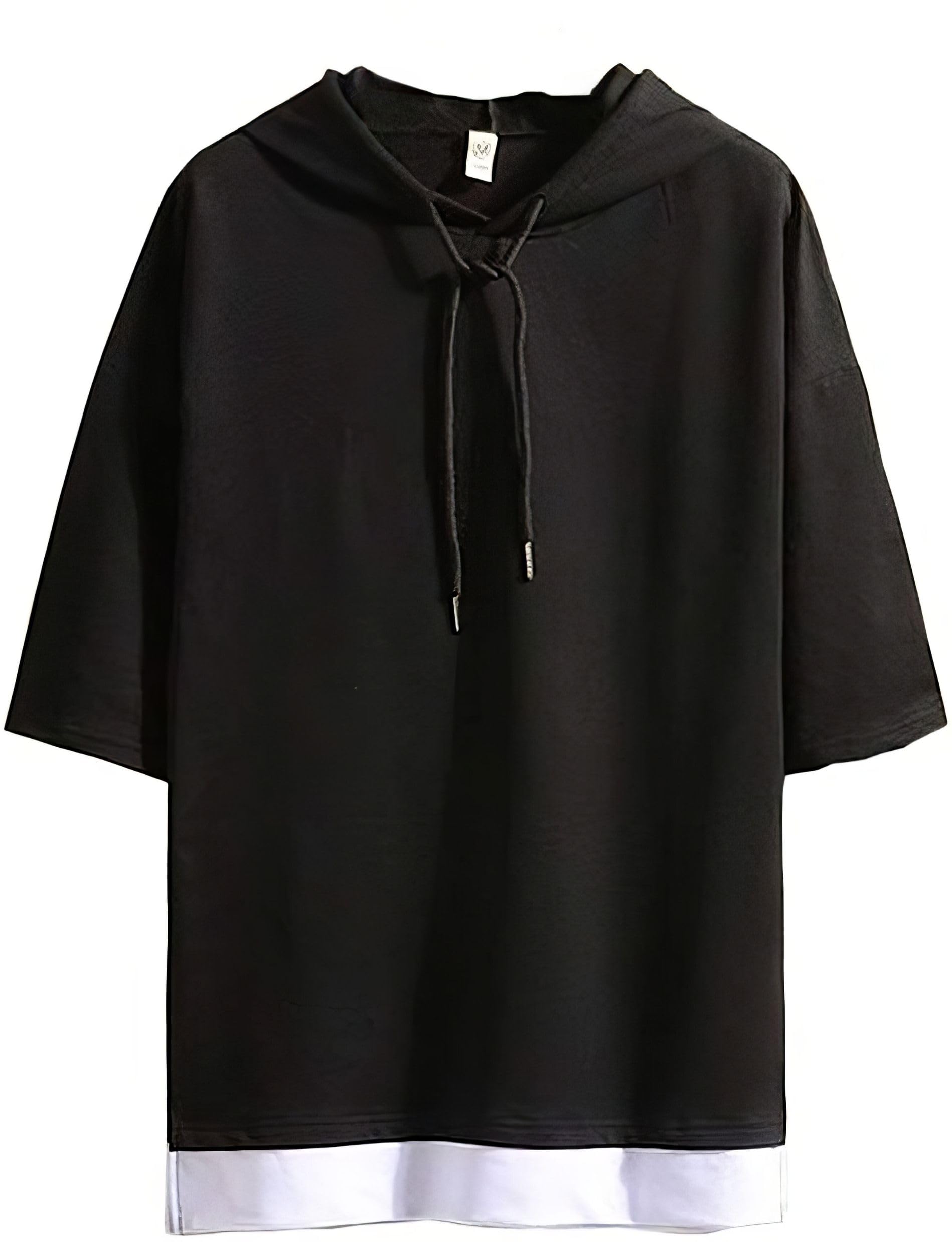 

Summer Loose Short Sleeve Casual Cool L [Poperdision] Men s T-shirt, Clothes, Fit, 3/4 Sleeve, Hoodie, T-shirt, Pullover, Hooded, T-shirt, Black,