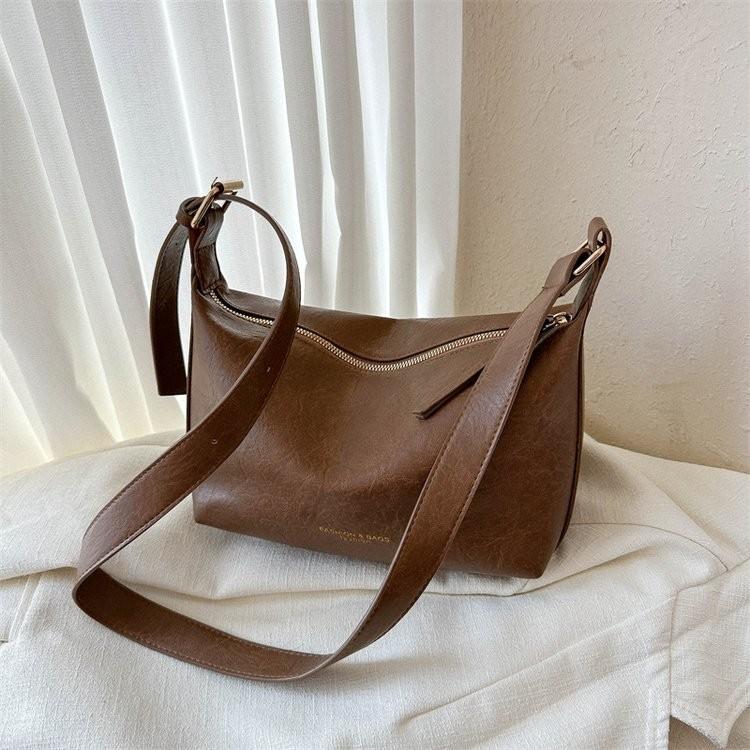 Модная городская минималистичная женская сумка под мышку Удобная сумка-тоут среднего размера хаки