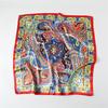 Elegant celebrity style leaf pattern printing large square scarf sunscreen silk scarf travel shawl versatile generous scarf 91cm