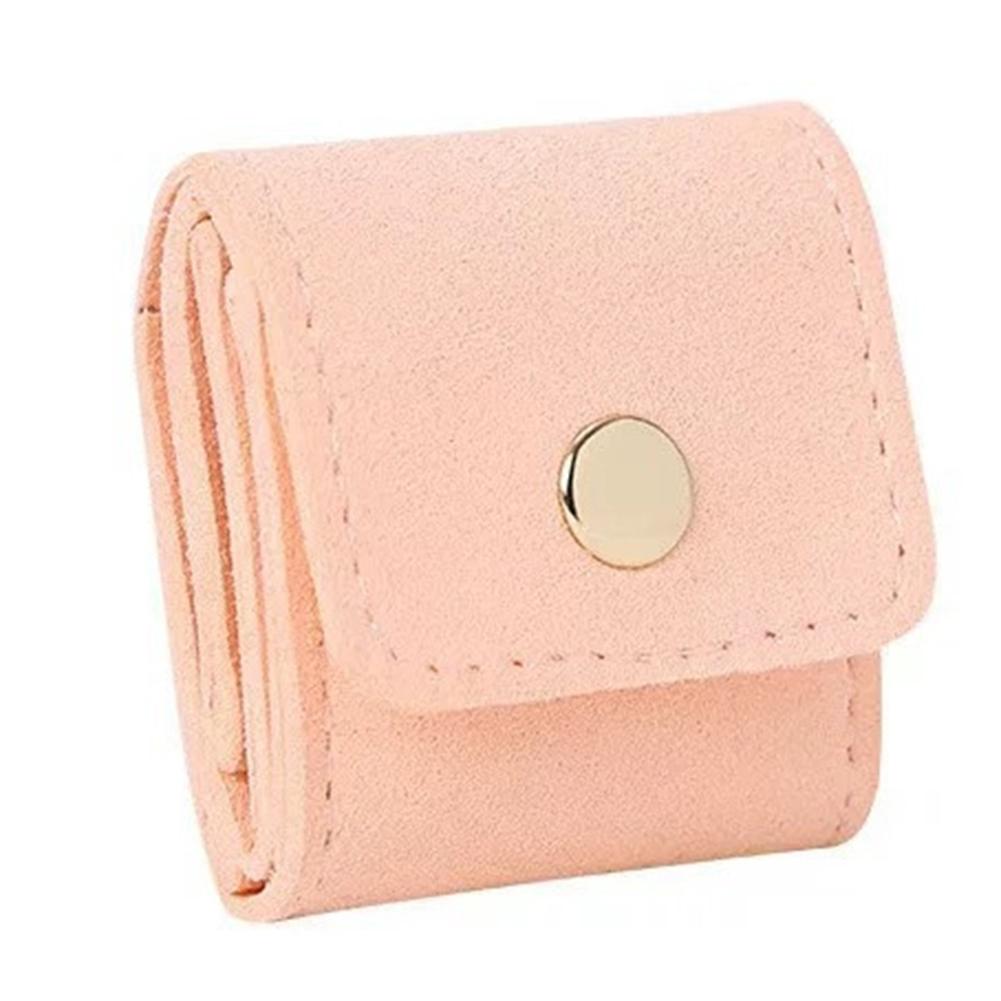 Compact Travel Jewelry Organizer Bag with Secure Button Closure Separate Compartments for Rings Earrings Necklaces